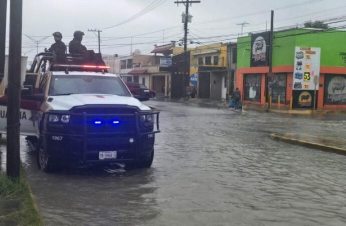 Activa Guardia Estatal Plan Tamaulipas en Matamoros tras fuertes lluvias