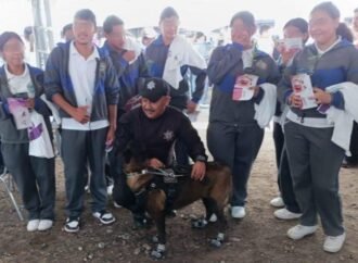 Convive ciudadanía con caninos de la Guardia Estatal en Brigada Transformando Familias