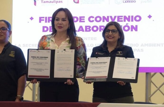 Firman SEDUMA y Nuevo Laredo alianza por un futuro más verde